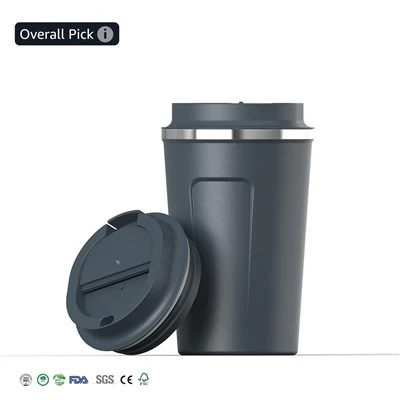 Flip kapaklı 12 oz paslanmaz çelik kahve fincanı